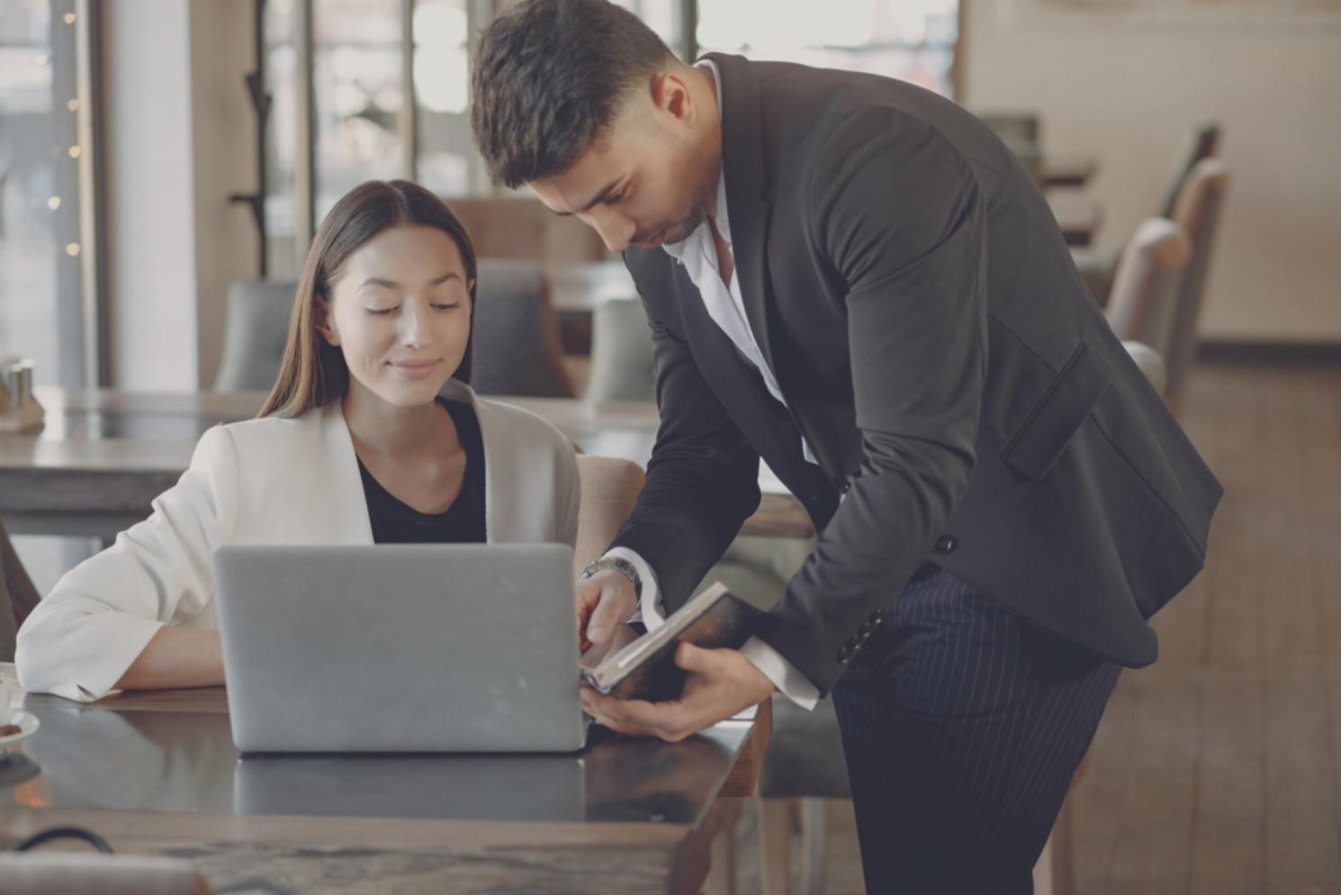 Modern office workspace with financial planning materials